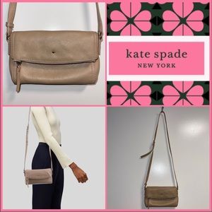 Kate Spade Tan Cow Leather Crossbody Flap Bag